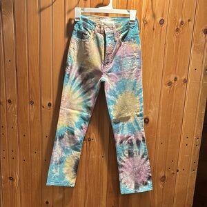 MOTHER jeans tie dye tripper jeans